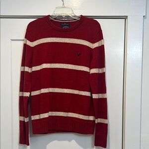 American Eagle Outfitters athletic fit red and off white sweater size medium.